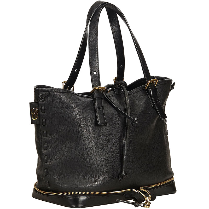 

Chloe Black Leather Ellen Tote Bag