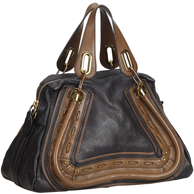 

Chloe Black and Brown Leather Paraty Everyday Bag