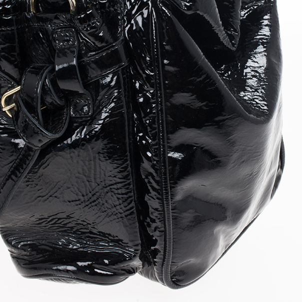 Pre-owned Chloé Patent Leather Ada Tote In Black
