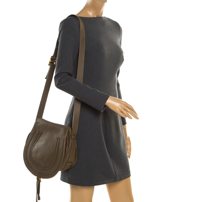 

Chloe Khaki Green Leather Medium Marcie Crossbody Bag