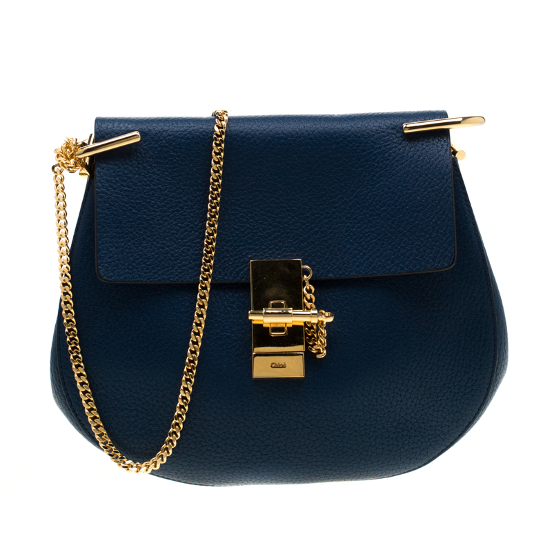 Chloe Blue Leather Medium Drew Shoulder Bag Chloe | TLC