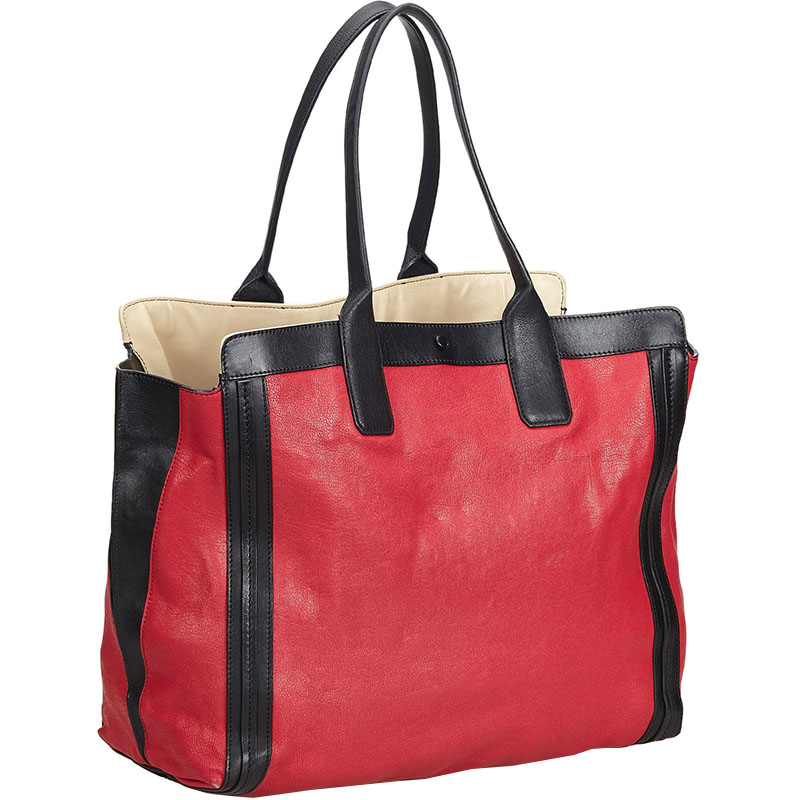 

Chloe Red and Black Leather Alison Tote Bag