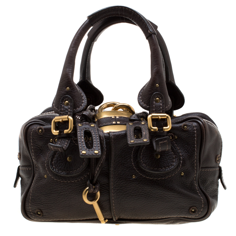 Pre Owned Chloe Dark Brown Leather Mini Paddington Satchel