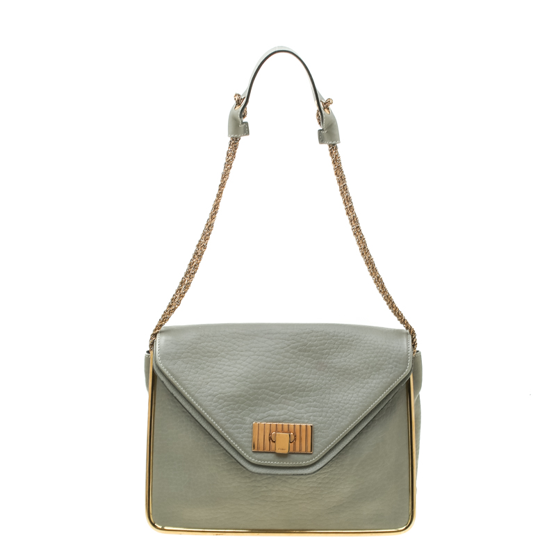 Chloe Grey Leather Medium Sally Shoulder Bag Chloe | The Luxury Closet