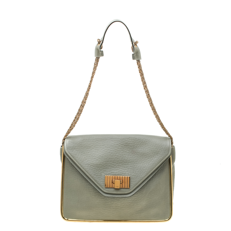 Chloe Grey Leather Medium Sally Shoulder Bag Chloe The Luxury Closet