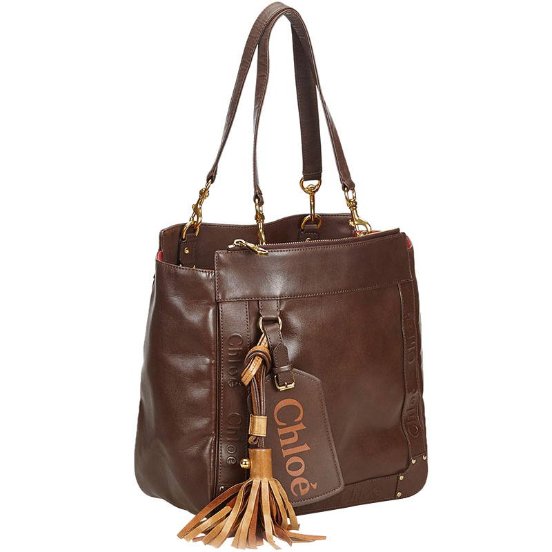 

Chloe Brown Leather Eden Tote Bag