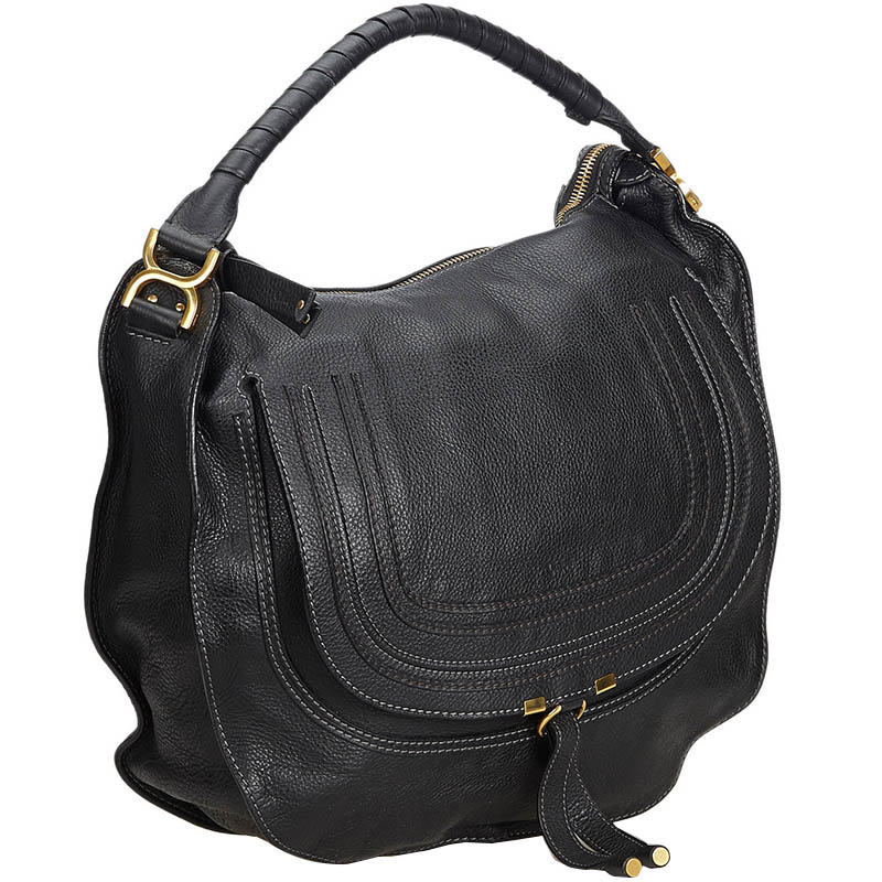 

Chloe Black Leather Marcie Satchel Bag