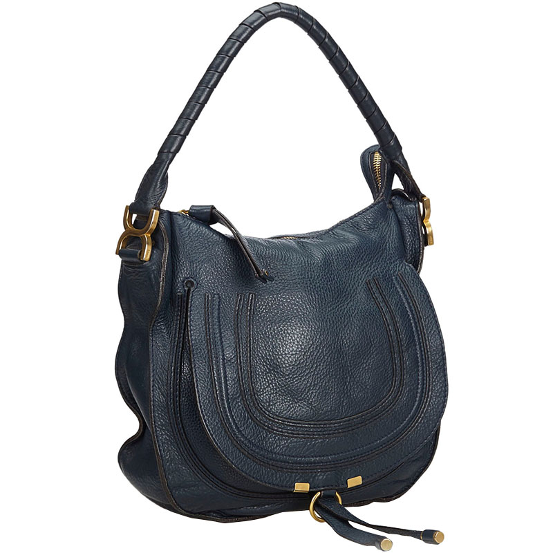 

Chloe Blue Leather Marcie Satchel Bag