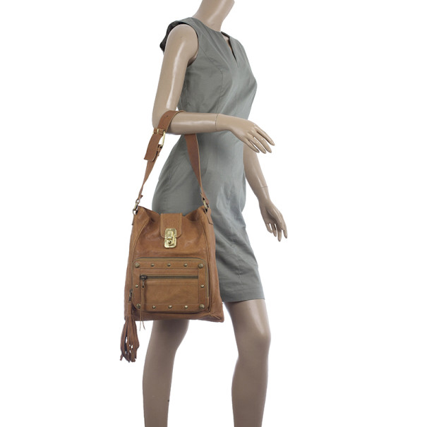

Chloe Brown Leather Tassel Hobo Bag