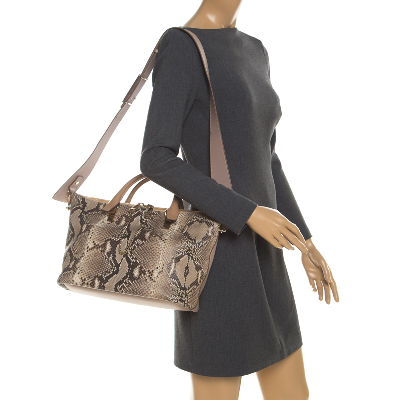 

Chloe Python Leather Baylee Tote, Beige