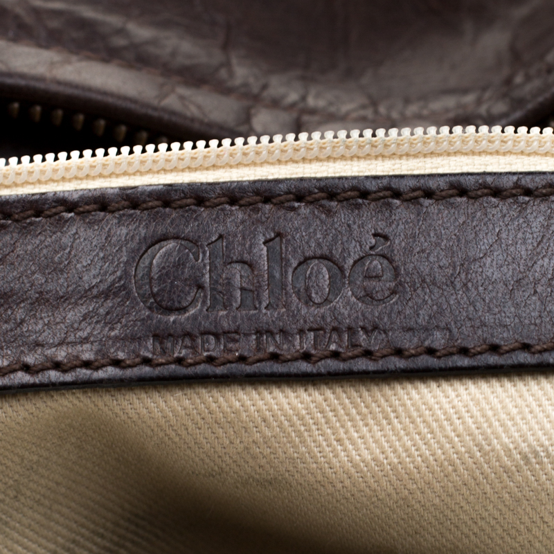 Pre-owned Chloé Dark Brown Python And Leather Silverado Satchel