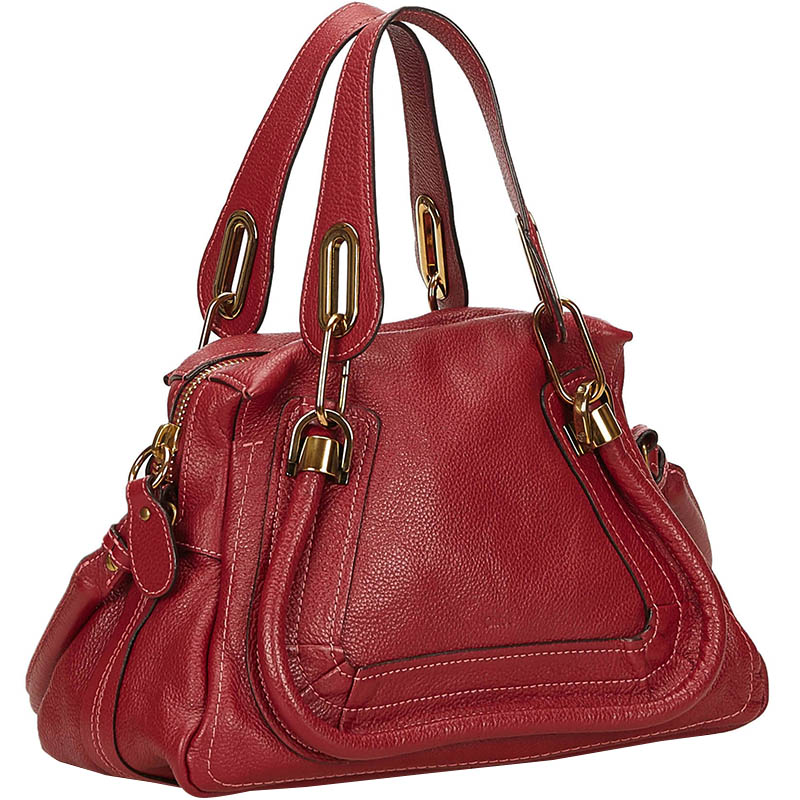 

Chloe Red Leather Paraty Shoulder Bag