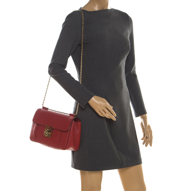 

Chloe Red Leather Medium Elsie Shoulder Bag