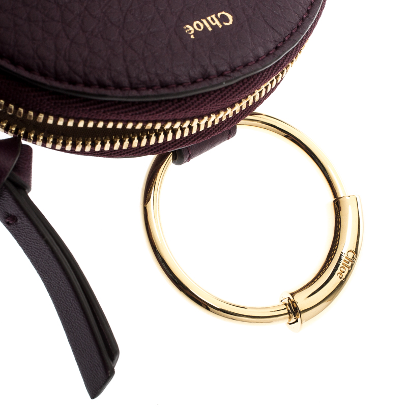 Chloé Round-mini Leather Coin Purse in Blue