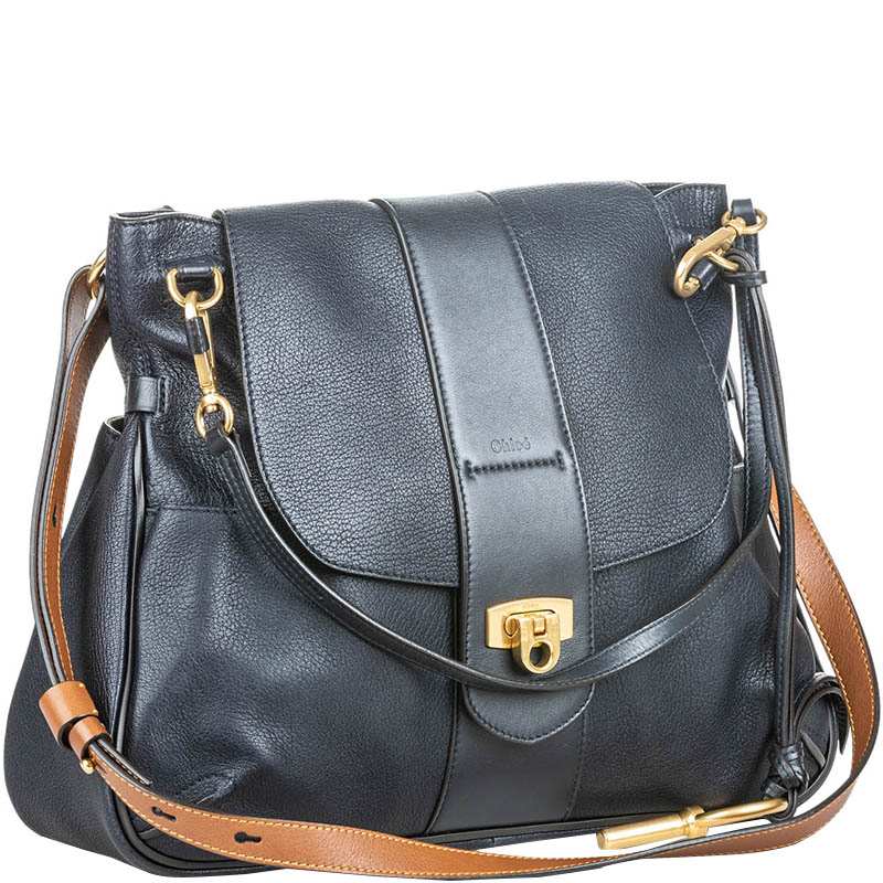 

Chloe Black Leather Lexa Large Shoulder Bag