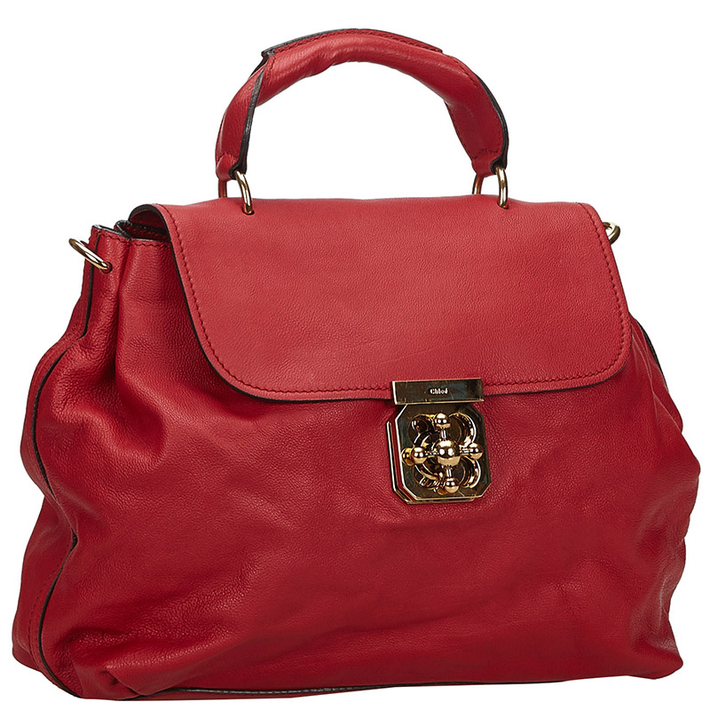 

Chloe Red Leather Elsie Satchel