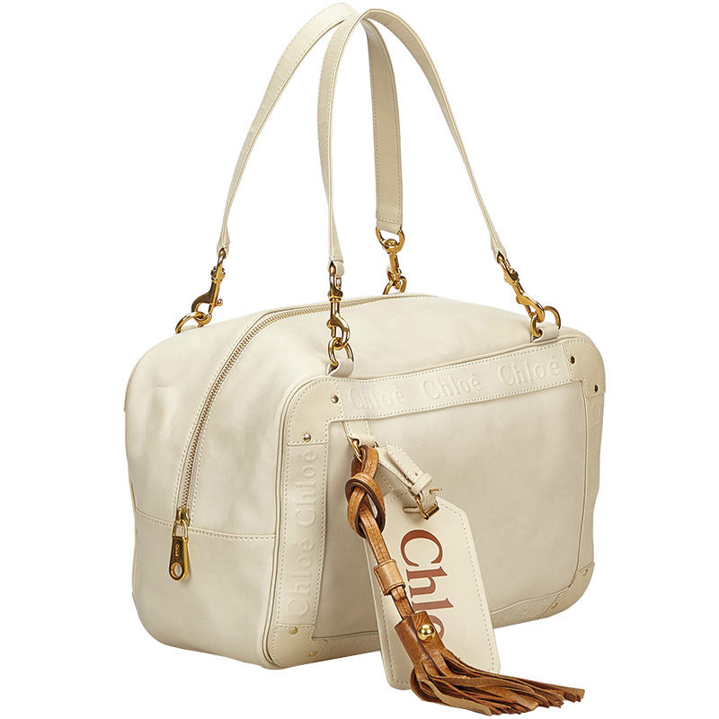 

Chloe White Leather Eden Shoulder Bag