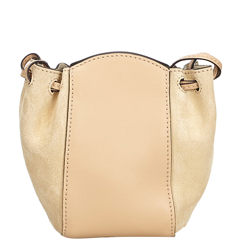 

Chloe Beige Suede And Leather Drawstring Crossbody