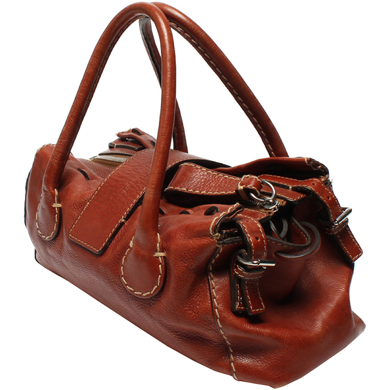 

Chloe Brown Leather Top Double Handle Bag