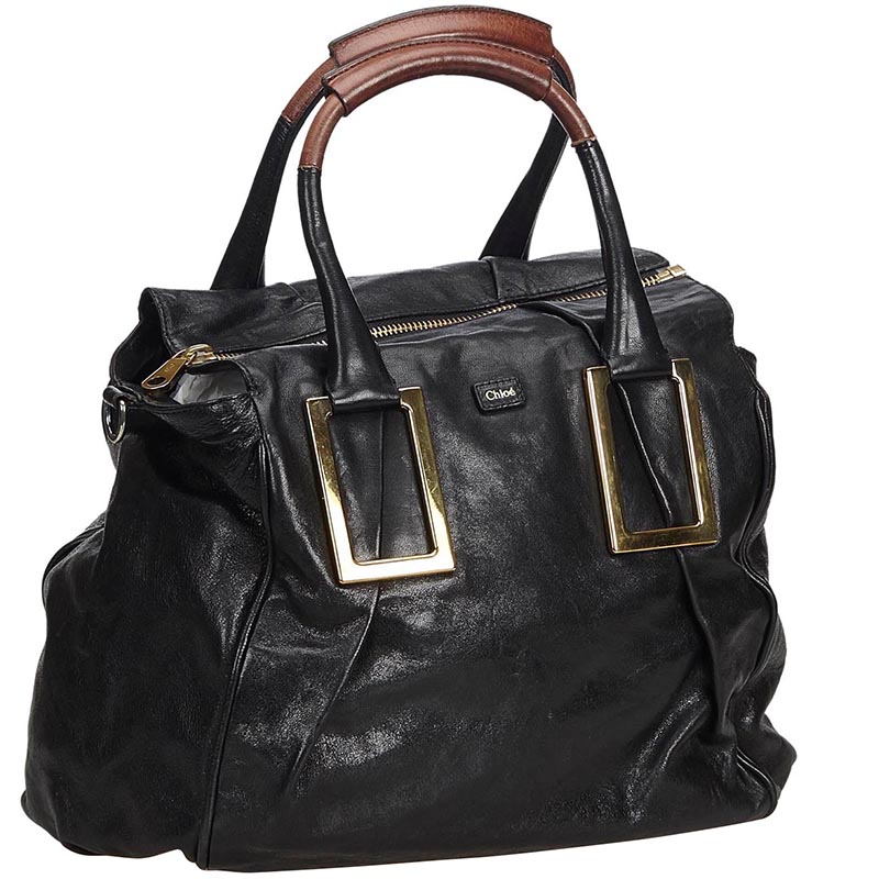 

Chloe Black Leather Ethel Satchel Bag