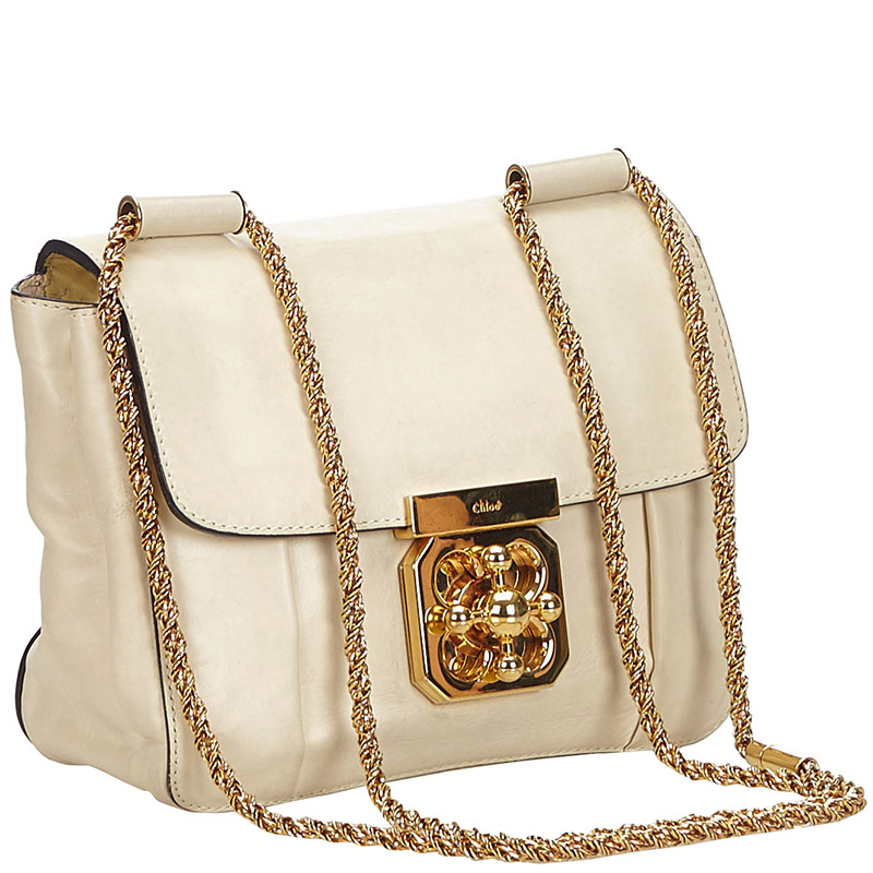 

Chloe White Leather Elsie Crossbody Bag