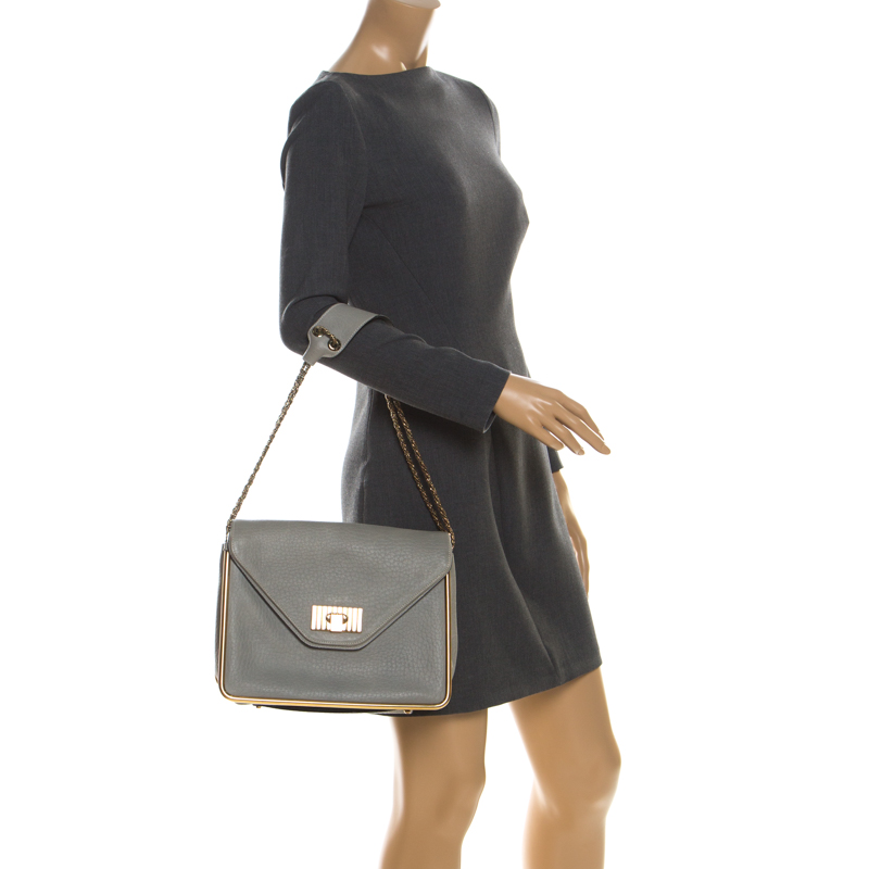 

Chloe Grey Leather Sally  Shoulder Bag