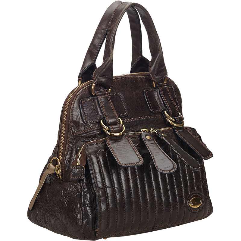 

Chloe Brown Leather Bay Satchel