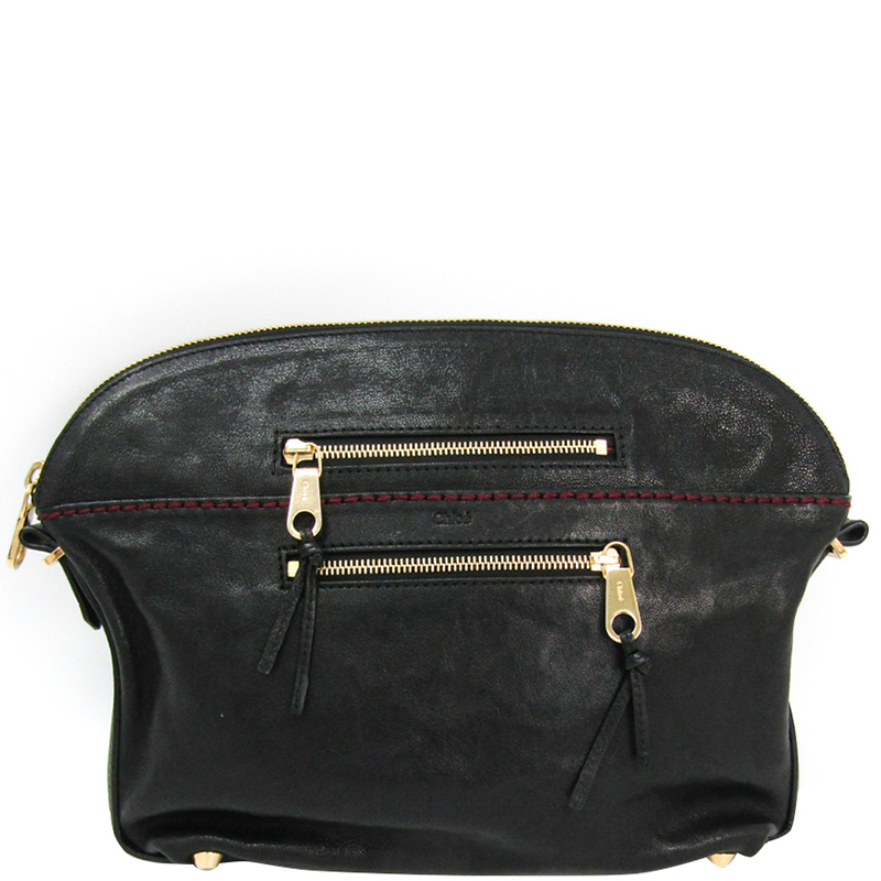 Chloe Black Leather Clutch Bag