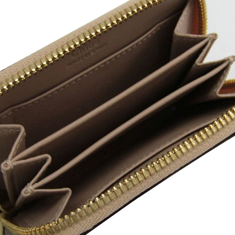 

Chloe Red/Beige Leather Baylee Coin Wallet