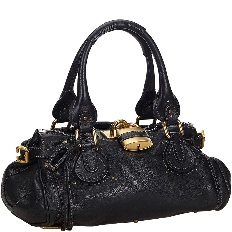 

Chloe Black Leather Paddington Satchel Bag