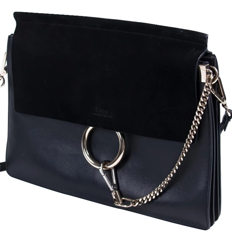 

Chloe Black Suede and Leather Medium Faye Bag