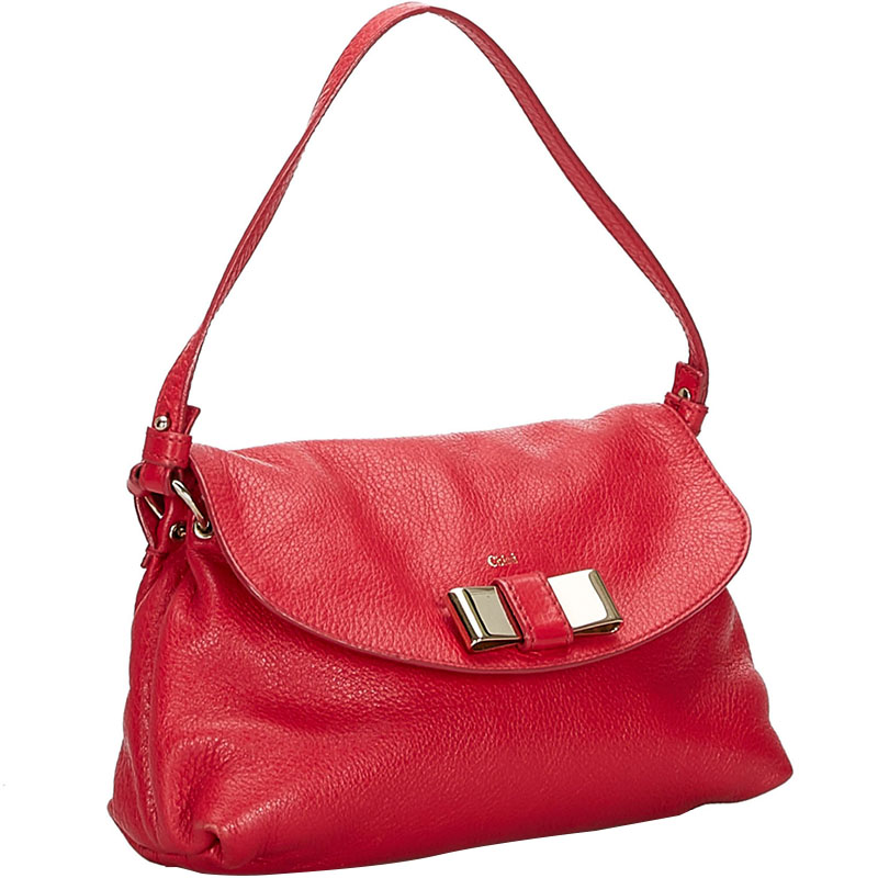 

Chloe Red Leather Lily Bow Satchel