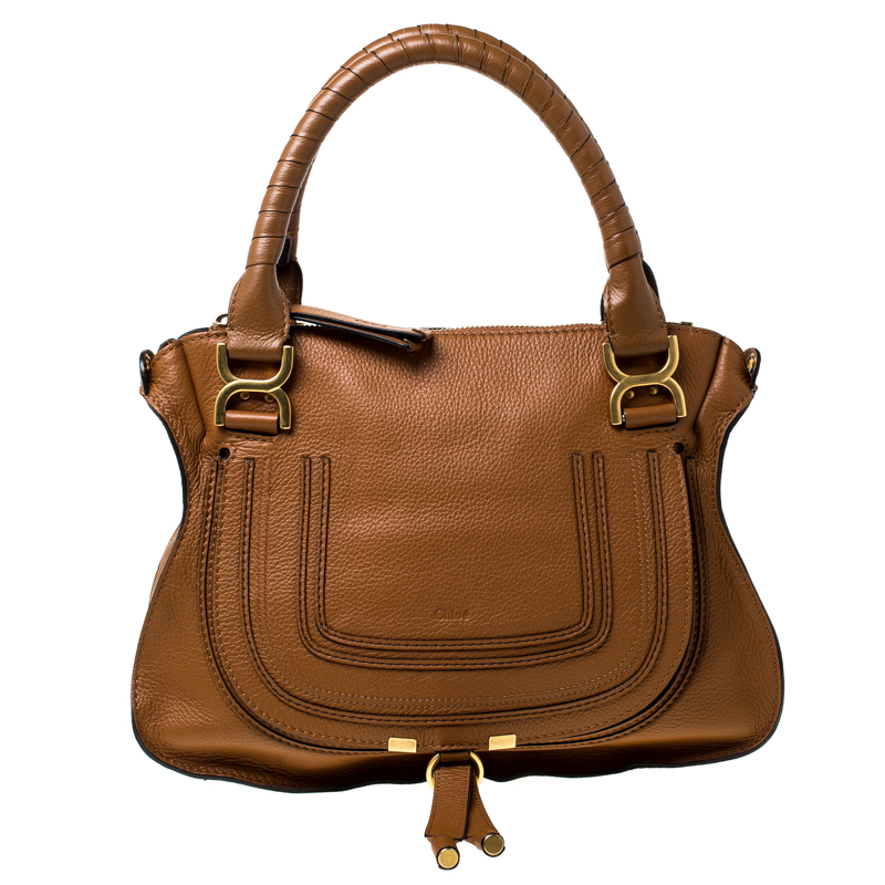 Pre Owned Chloe Tan Leather Medium Marcie Satchel
