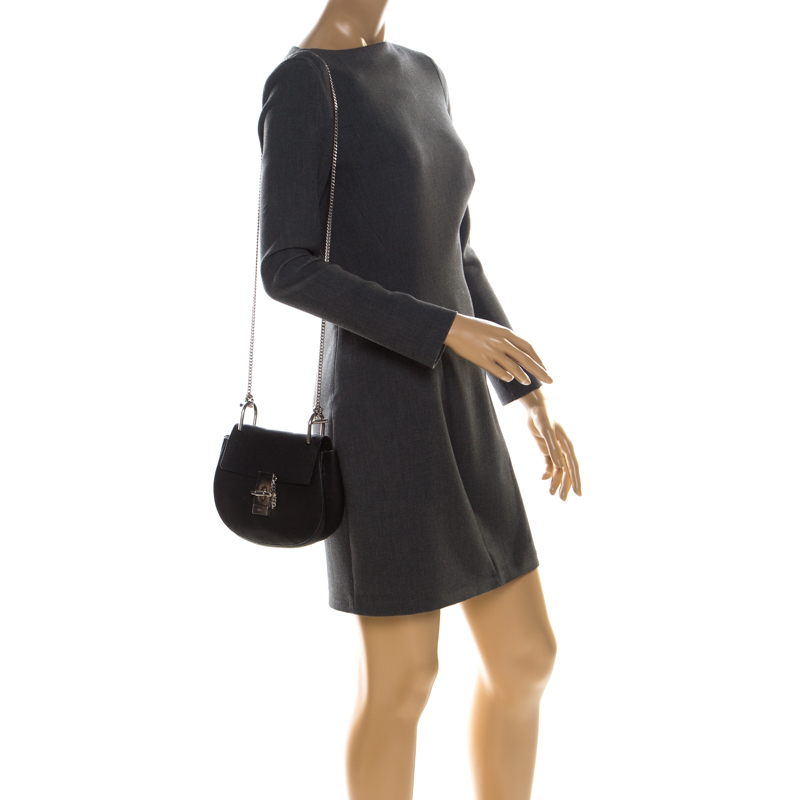 

Chloe Black Leather Mini Drew Shoulder Bag