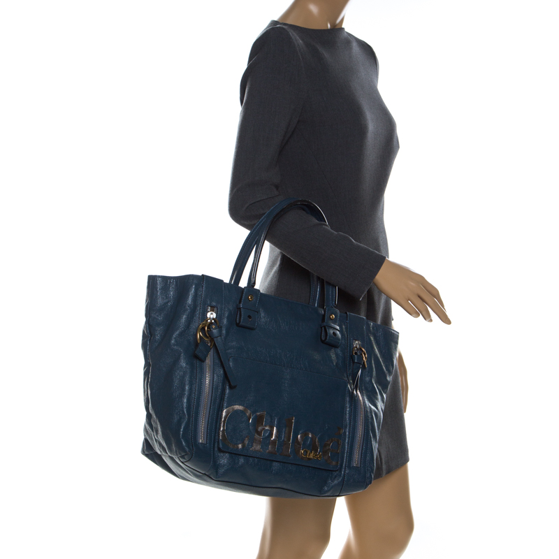 

Chloe Blue Leather Eclipse Tote