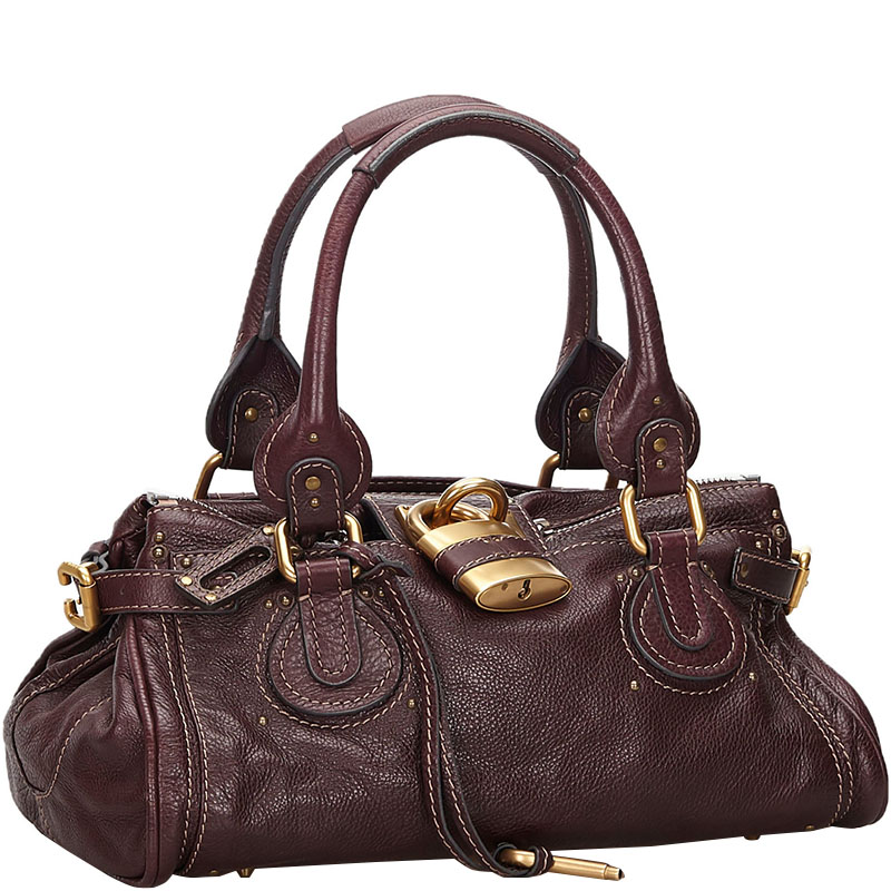 

Chloe Bordeaux Leather  Paddington Satchel, Brown