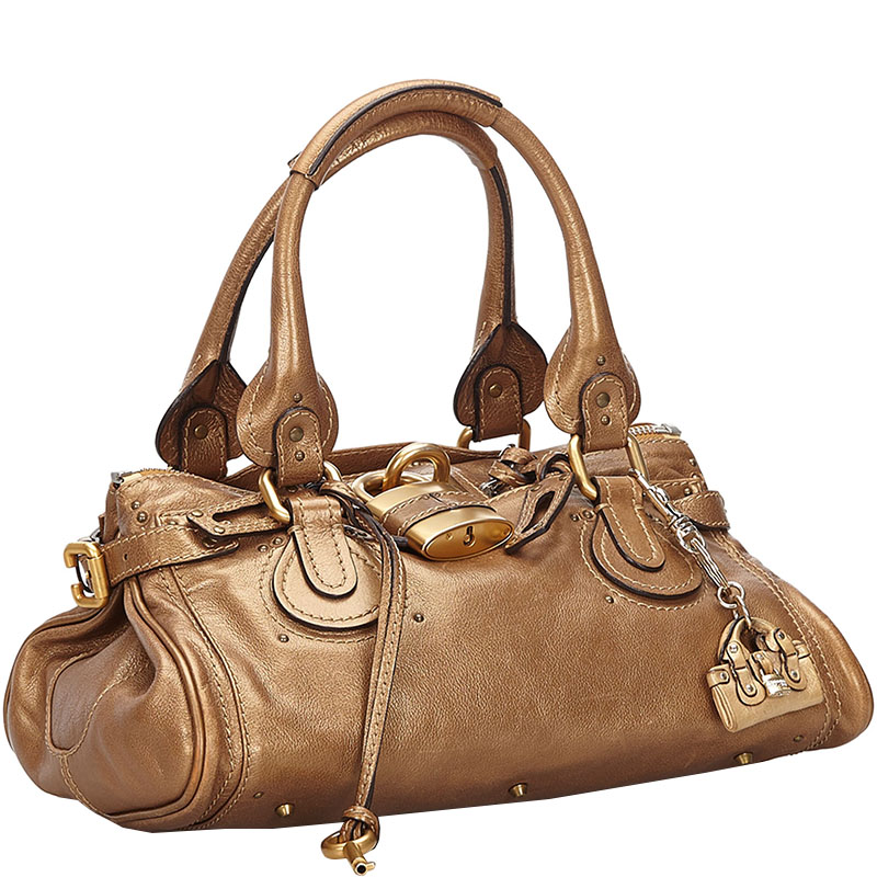 

Chloe Gold Leather Medium Paddington Satchel