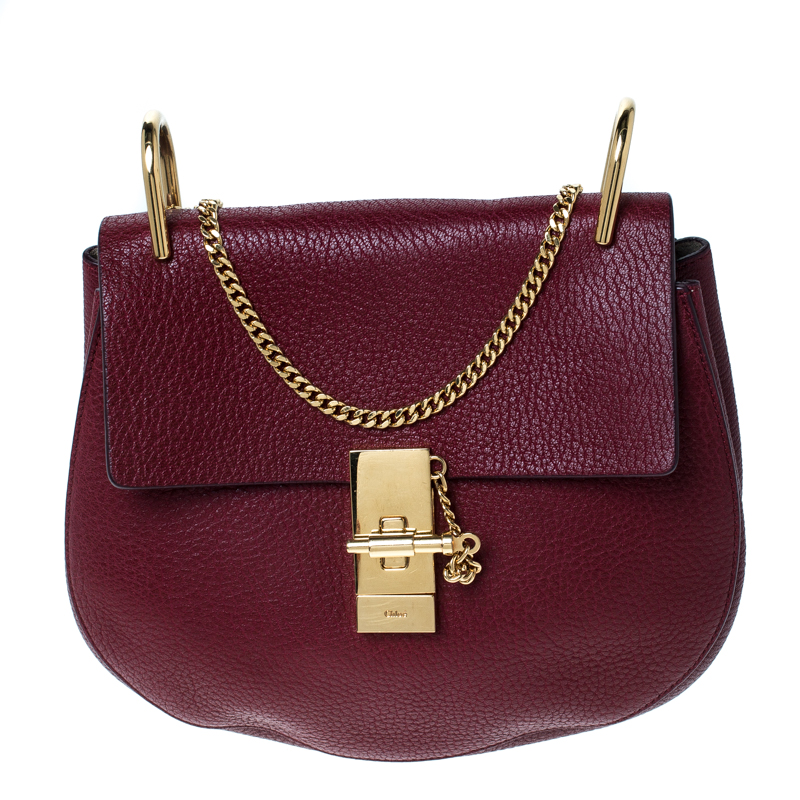 chloe burgundy handbag