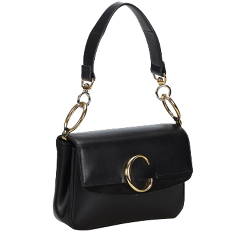 

Chloe Black Leather C Double Bag
