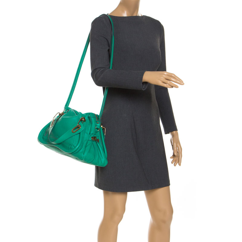 

Chloe Green Leather  Paraty Shoulder Bag