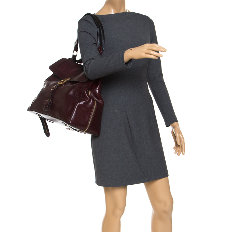 

Chloe Burgundy Leather Top Handle Bag