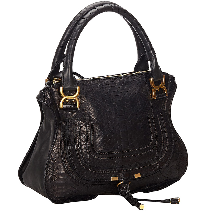 

Chloe Black Python Marcie Handbag