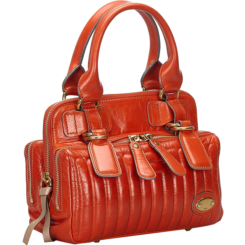 

Chloe Orange Leather Bay Bag