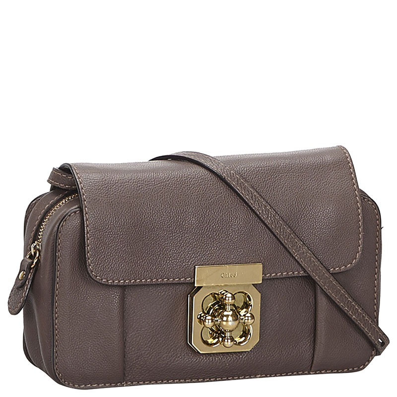 

Chloe Brown Leather Mini Elsie Crossbody Bag