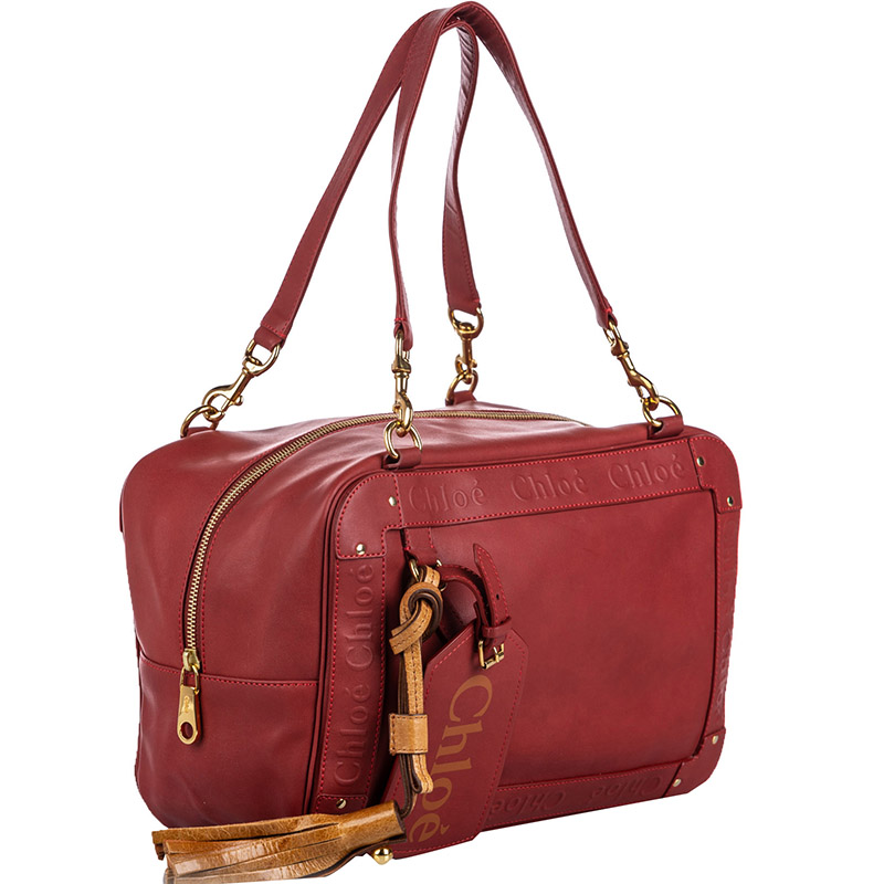 

Chloe Red Leather Eden Shoulder Bag