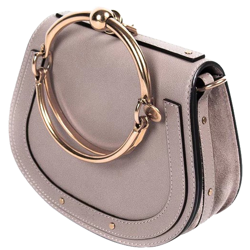 

Chloe Purple Taupe Leather Nile  Bracelet Crossbody Bag