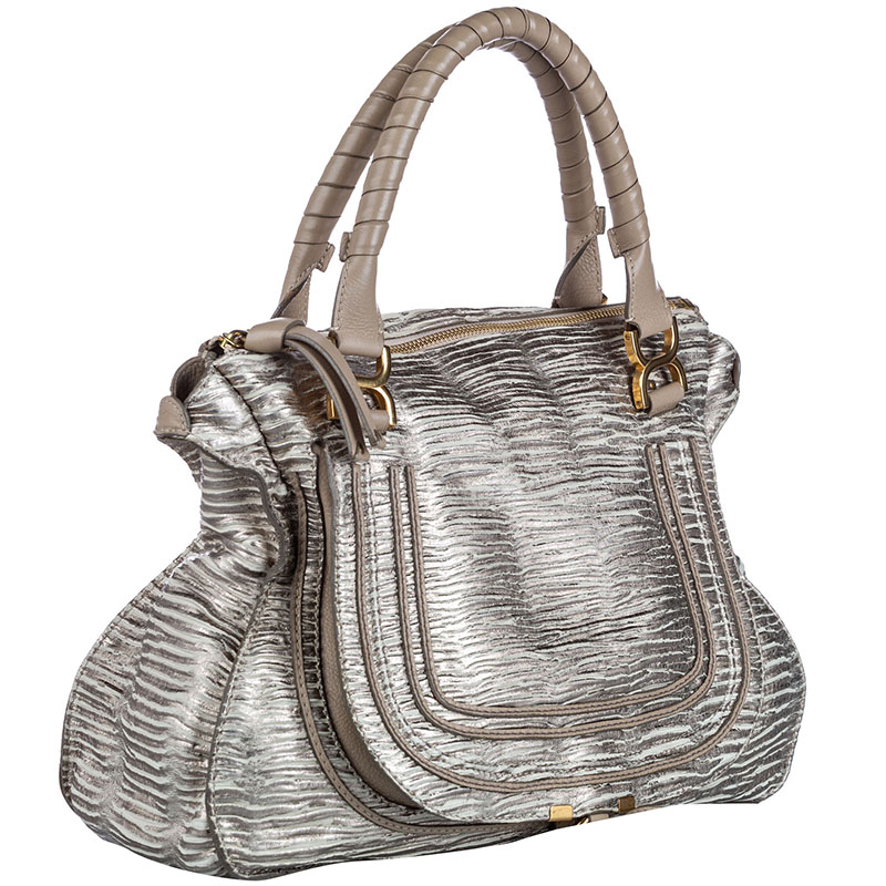 

Chloe Silver Leather Marcie Satchel