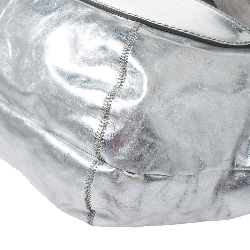 Pre-owned Chloé Metallic Silver Leather Fanny Crossbody Bag