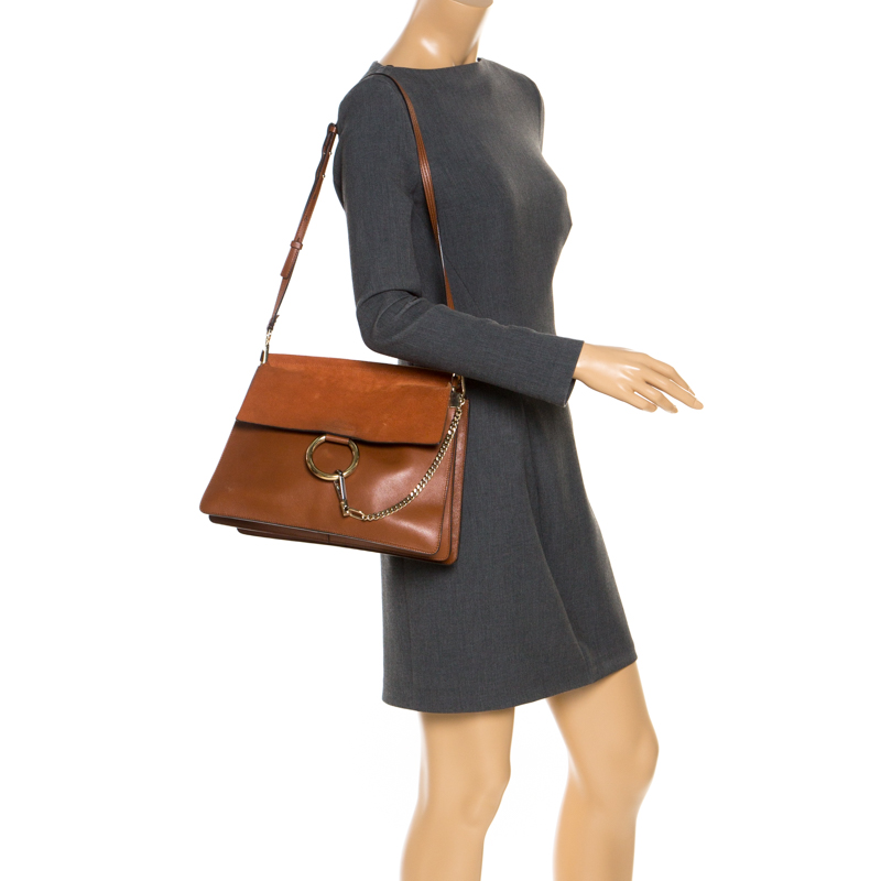 

Chloe Brown Leather and Suede Faye Shoulder Bag