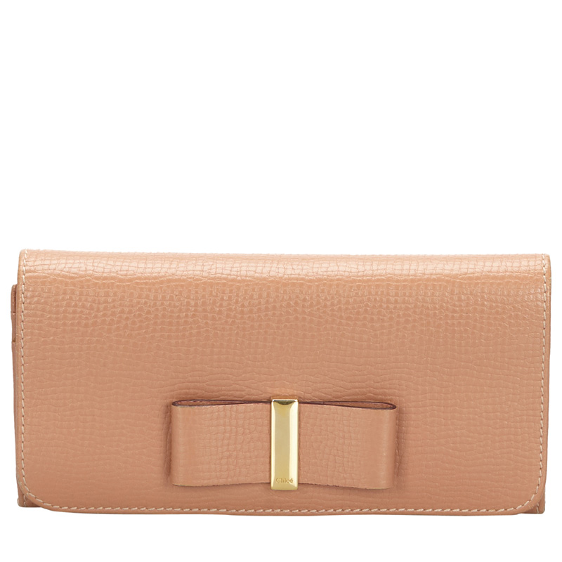 Pre-owned Chloé Beige Leather Lily Long Wallet | ModeSens